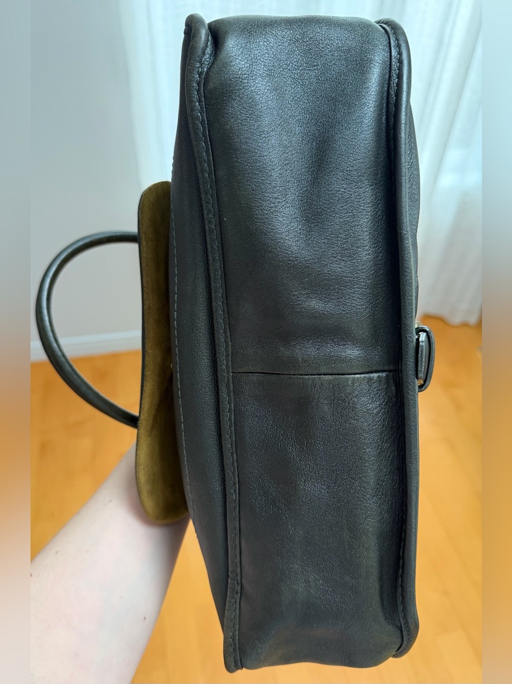 LONGCHAMP DARK GREEN BALZANE LEATHER BAG - Picture 12 of 15
